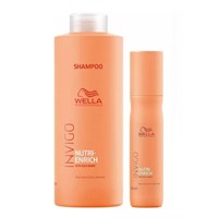 Shampoo Nutritivo 1000ml  +Spray Anti Frizz Invigo Nutri Enrich Wella
